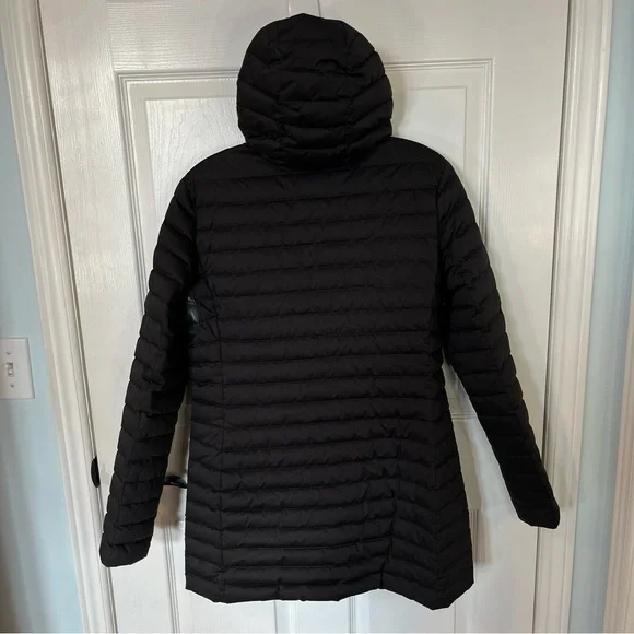 Atelier Noir Black Cortina Coat Quilted Jacket Duck Down Lamb Leather Trim Large - Picture 3 of 16